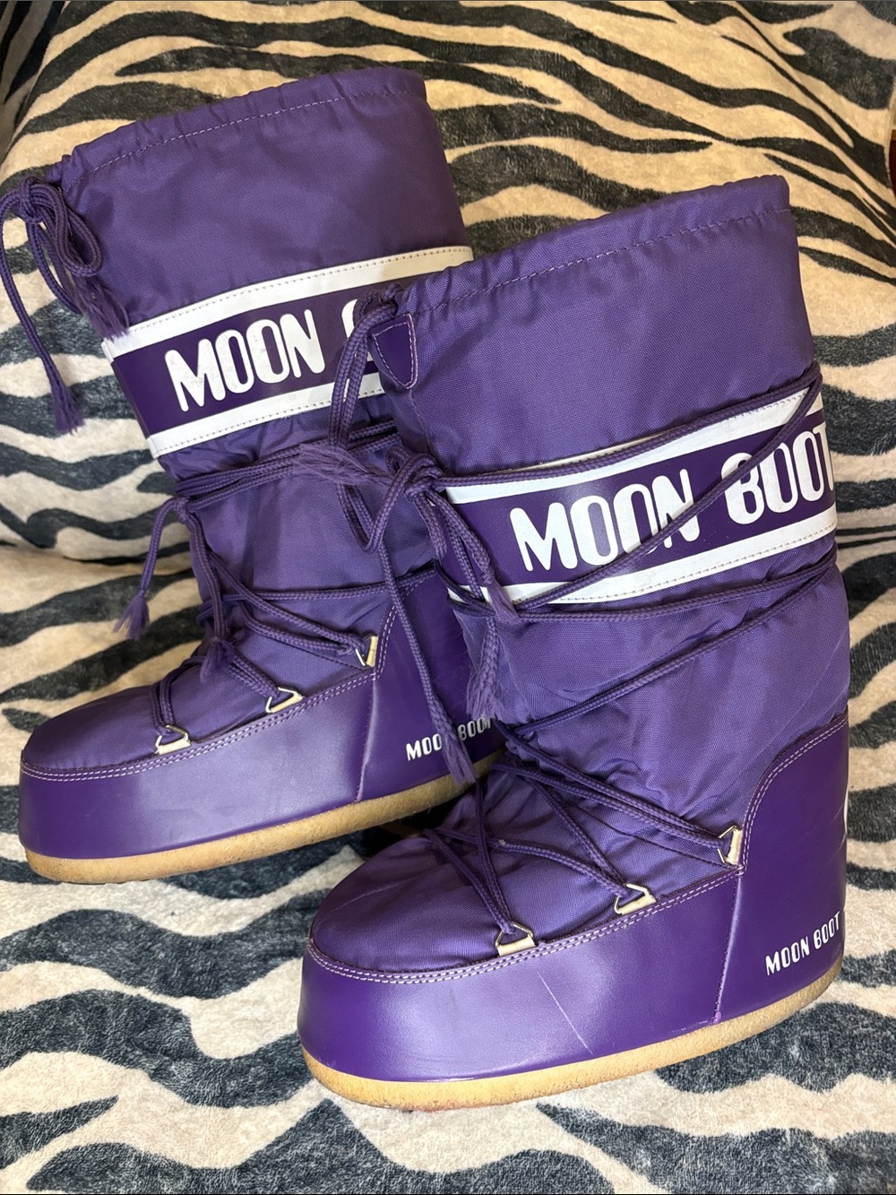 Moon Boot Classic Icon Nylon Snow Boots Purple EU 39/41 US 8-9.5